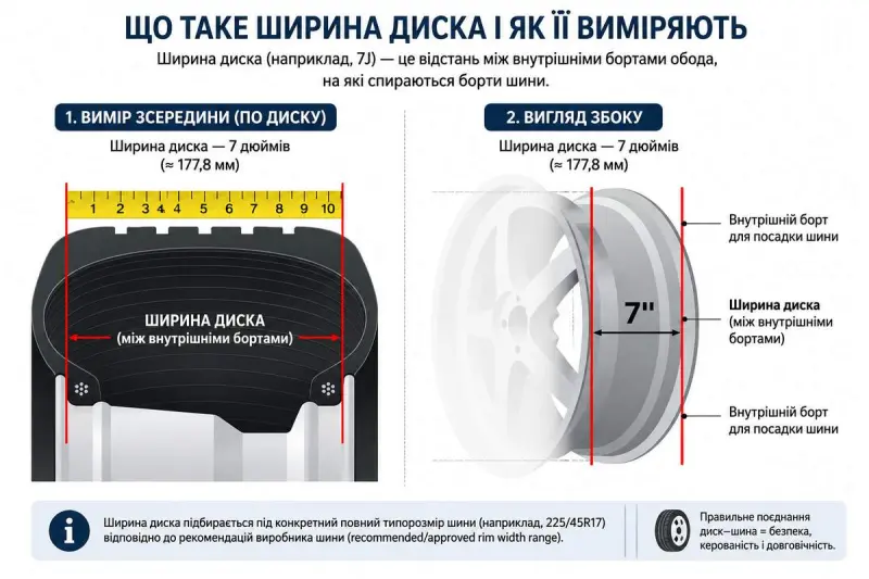 Как подобрать ширину диска под конкретную шину