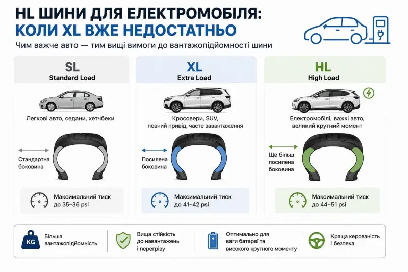 HL шины для электромобиля