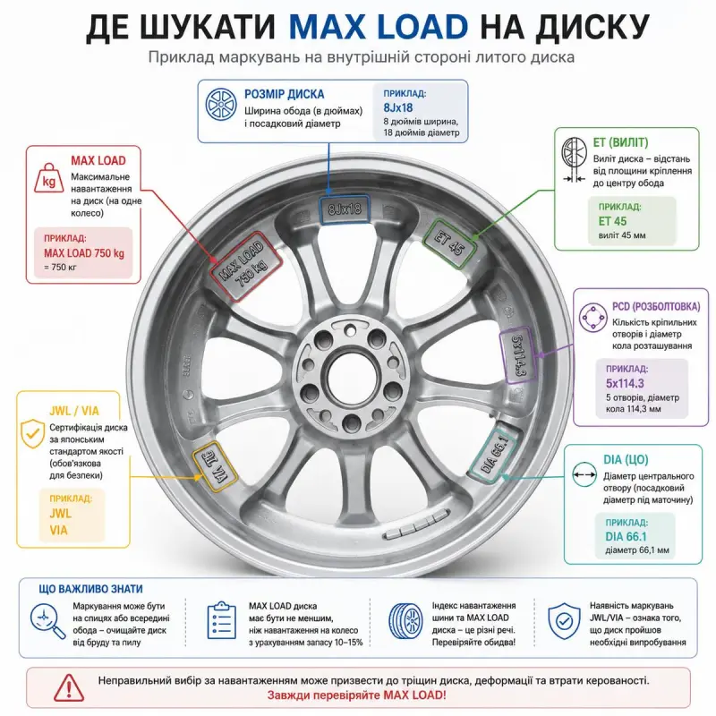 Где искать MAX LOAD на диске
